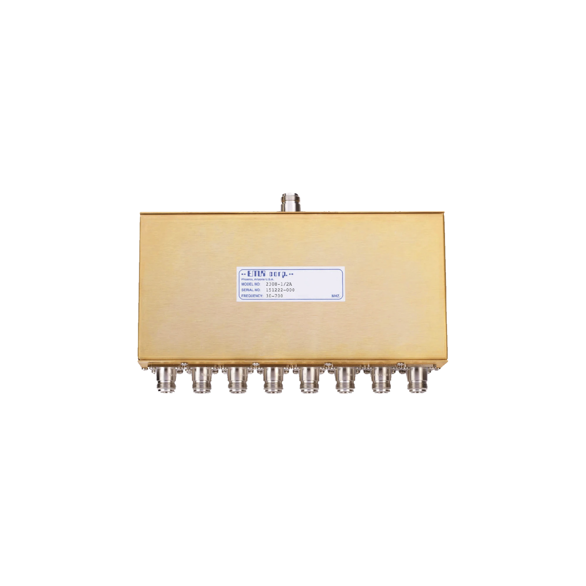 DIVISOR DE POTENCIA EMR DE 8 VÍAS, 30-700 MHZ, 0.5 WATT, CONECTORES N HEMBRA.-Filtros y Sistemas en RF-EMR CORPORATION-Bsai Seguridad & Controles