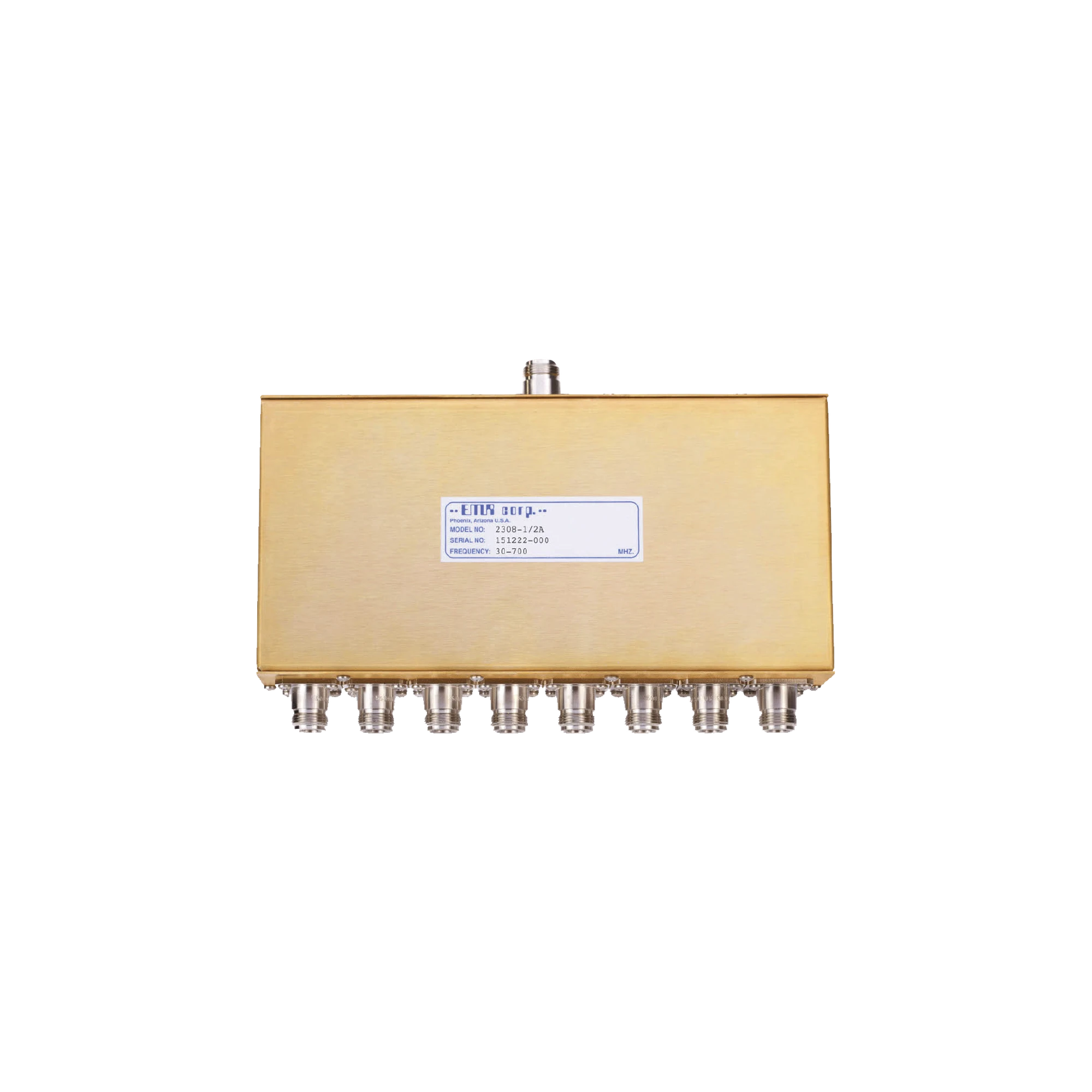 DIVISOR DE POTENCIA EMR DE 8 VÍAS, 30-700 MHZ, 0.5 WATT, CONECTORES N HEMBRA.-Filtros y Sistemas en RF-EMR CORPORATION-Bsai Seguridad & Controles