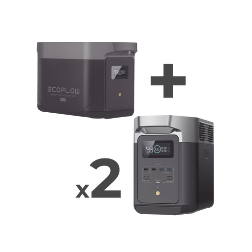 KIT DE ESTACIÓN DE ENERGÍA PORTÁTIL 2048WH + 2 BATERÍAS EXTERNAS 2048WH (6144WH TOTALES)-Respaldo de Energía-ECOFLOW-DLT2MAX-2BP-Bsai Seguridad & Controles
