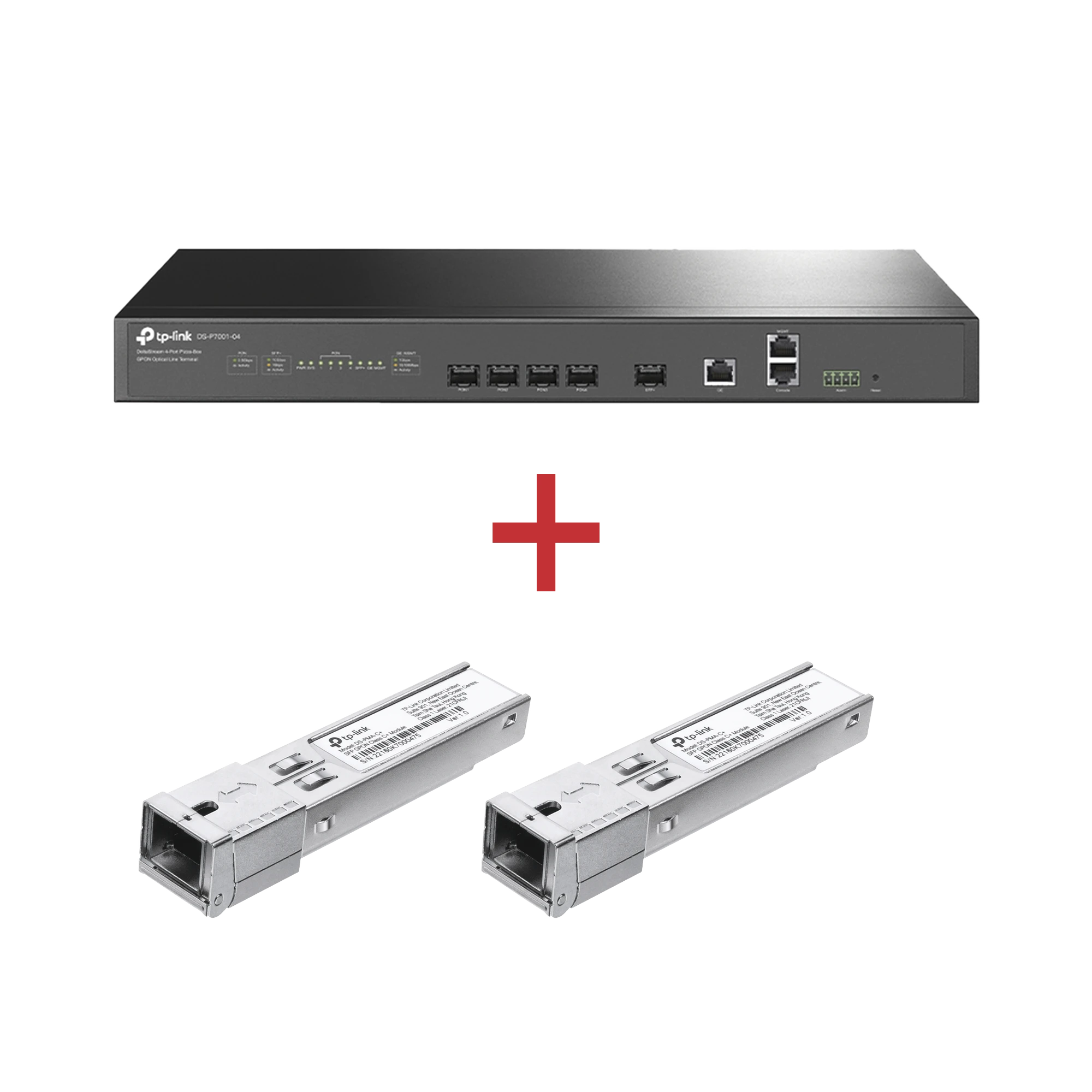 KIT PARA ISP´S / PAQUETE DE 1 OLT 4 PUERTOS PON / DS-P7001-04 + 2 MÓDULOS PON DSP-MAC+ DE REGALO-Redes WiFi-TP-LINK-Bsai Seguridad & Controles