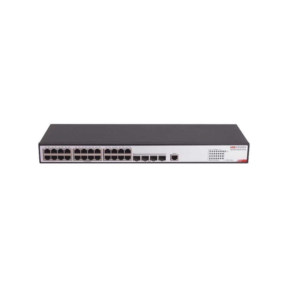 SWITCH GIGABIT POE+ / ADMINISTRABLE / 24 PUERTOS 1000 MBPS / 4 PUERTOS SFP 10G / SOPORTA IGMP-Networking-HIKVISION-Bsai Seguridad & Controles