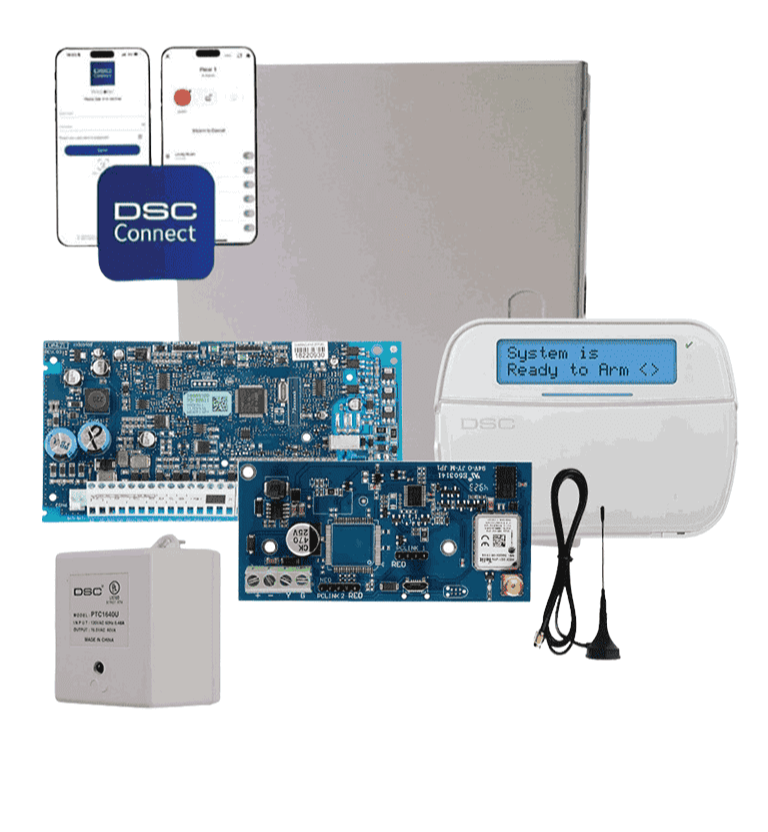 DSC NEO-LCD-LE4050M- KIT NEO 32 ZONAS PANEL HS2032 / TECLADO ALFANUMÉRICO HS2LCDN/ FUENTE PTC1640U / GABINETE GMX003 / COMUNICADOR LE4050M CON 1 AÑO DE SERVICIO #SUPERKIT-Paquetes de Alarma-DSC-Bsai Seguridad & Controles