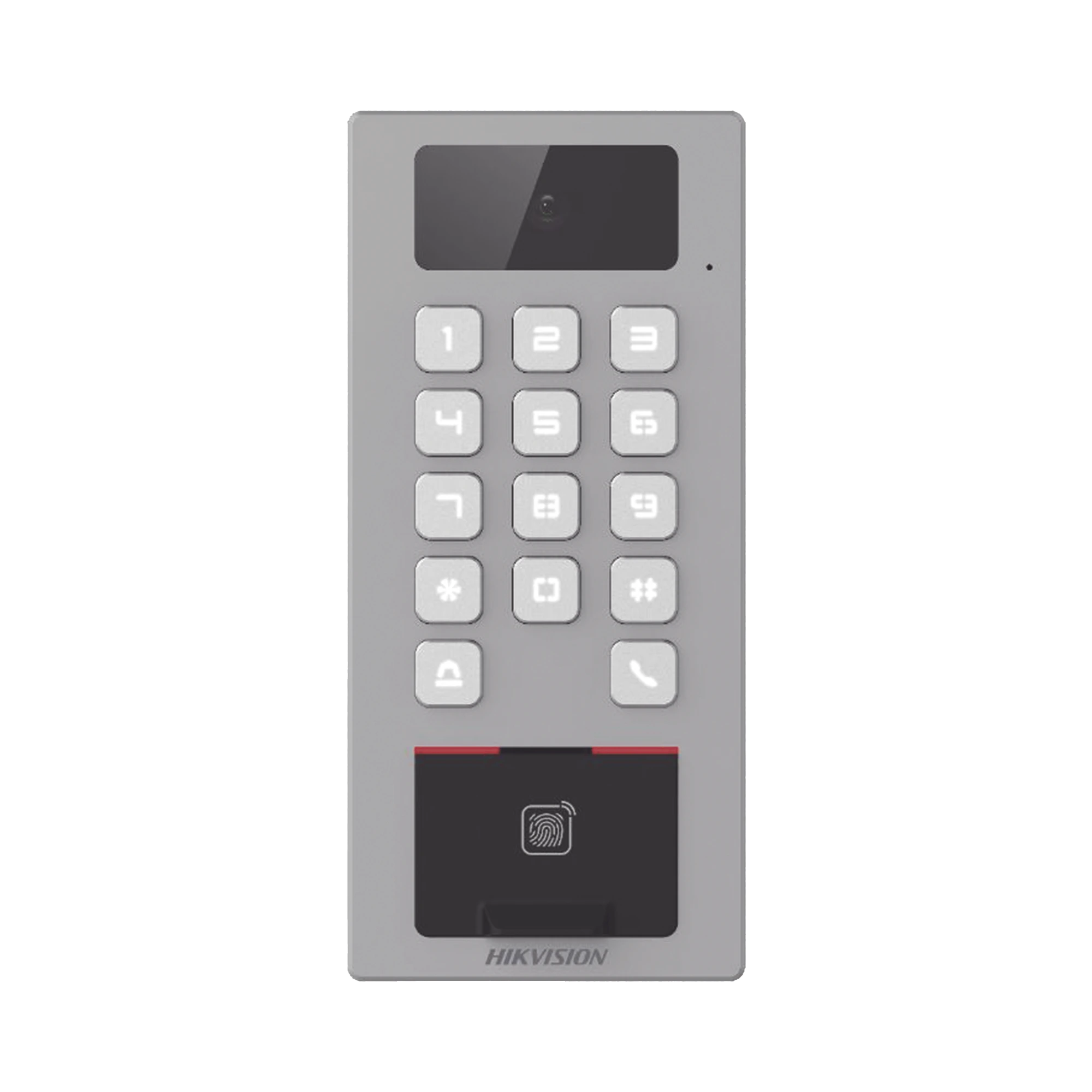 (POE / 2 RELAYS) TERMINAL DE CONTROL DE ACCESO / VIDEOPORTERO MULTIAPARTAMENTO LLAMADA A APP / TECLADO / EXTERIOR ANTIVANDÁLICO IP65 & IK09 / HUELLA, TARJETA, CÓDIGO QR, PIN O APP HIK-CONNECT  / CÁMARA 2 MP COMPATIBLE CON NVRS