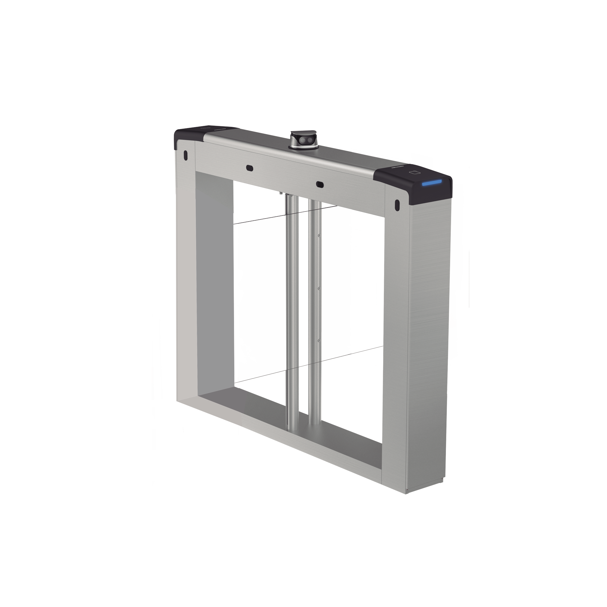 TORNIQUETE SWING CENTRAL / RECONOCIMIENTO FACIAL Y LECTORES DE TARJETA INCLUIDOS / BIDIRECCIONAL / 5,000,000 MCBF / 4 PARES DE DTOF / CARRILES SELECCIONABLES DE 65 O 90 CMS (ALETAS DE ACRILICO NO INCLUIDAS) / REQUIERE TORNIQUETES LATERALES