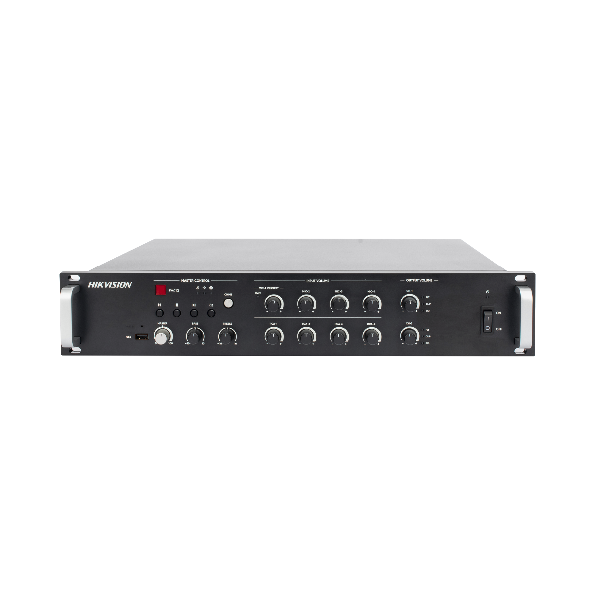 AMPLIFICADOR DE RED | 2 ZONAS DE 250W  | 100V/70V | CALENDARIZACIÓN DE EVENTOS | BIBLIOTECA DE MATERIALES DE AUDIO | ENTRADA DE ALARMA | HIK-CONNECT /HIKCENTRAL PROFESIONAL