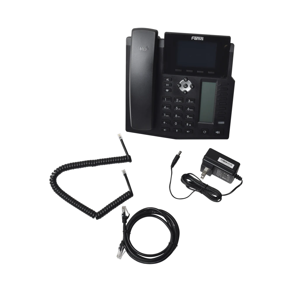 TELÉFONO IP EMPRESARIAL PARA 6 LINEAS SIP CON 2 PANTALLAS LCD A COLOR, 8 TECLAS BLF/DSS Y CONFERENCIA DE 3 VÍAS, POE-VoIP y Telefonía IP-FANVIL-Bsai Seguridad & Controles