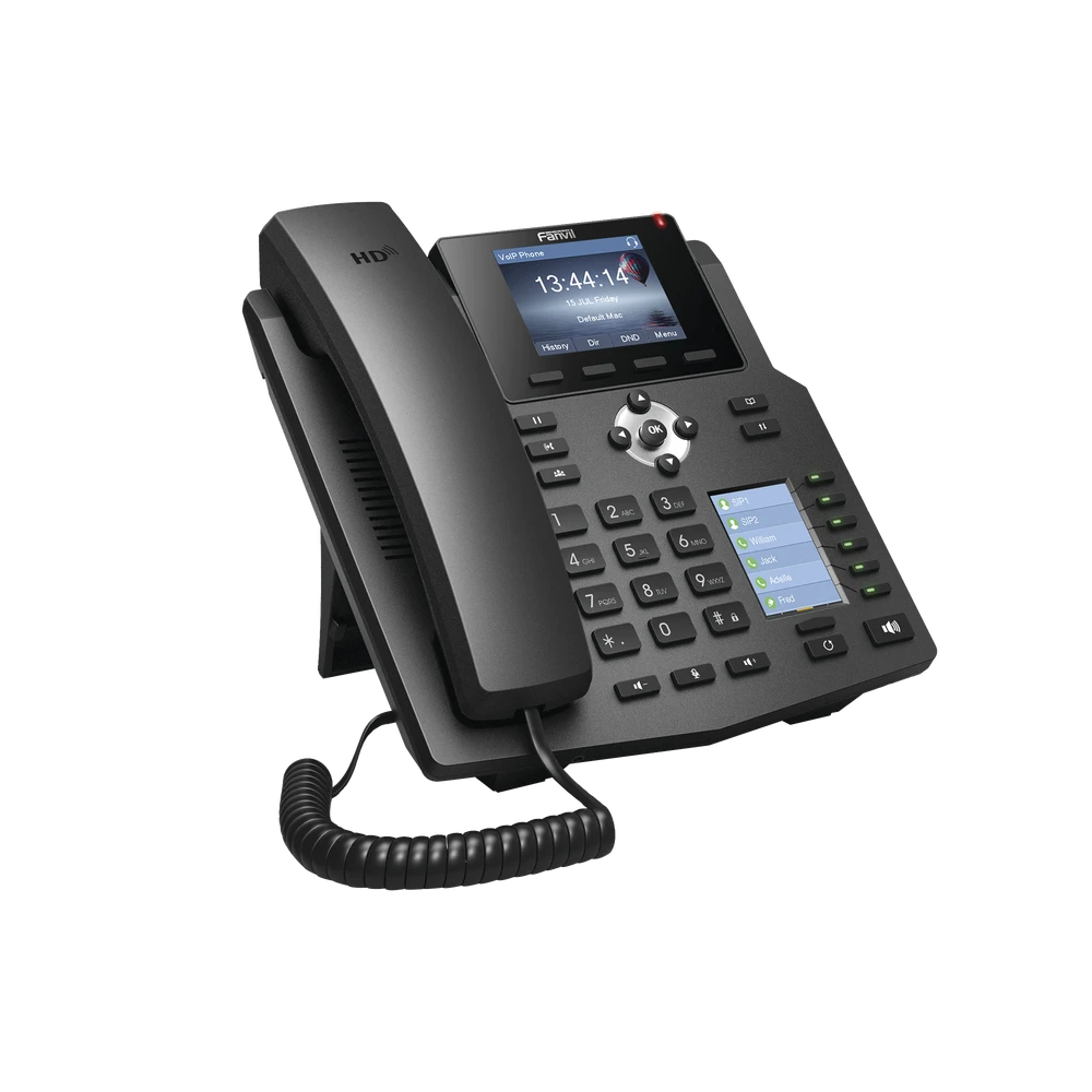 TELÉFONO IP EMPRESARIAL PARA 4 LÍNEAS SIP CON 2 PANTALLAS LCD, 6 TECLAS BLF/DSS, PUERTOS GIGABIT Y CONFERENCIA DE 3 VÍAS, POE-VoIP y Telefonía IP-FANVIL-Bsai Seguridad & Controles