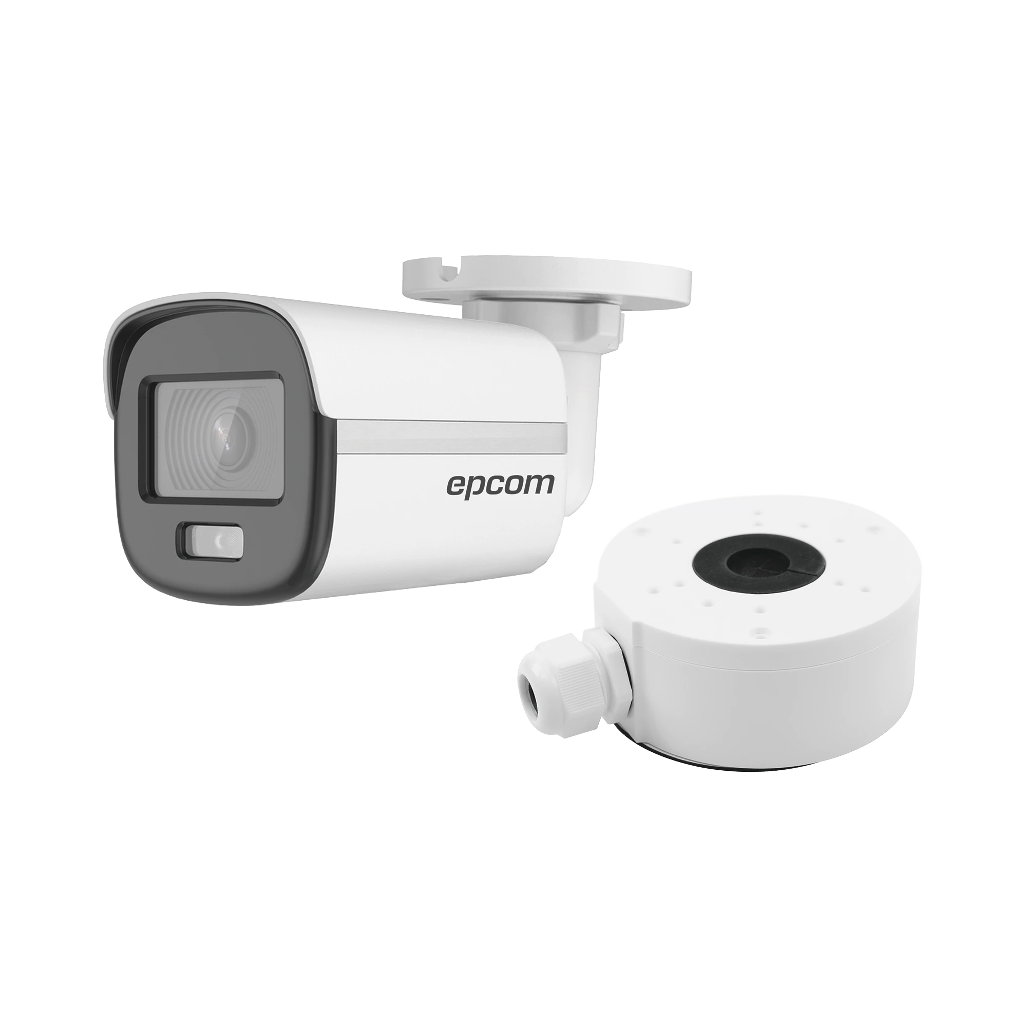 KIT DE CÁMARA + MONTAJE BALA TURBOHD 2 MEGAPÍXEL (1080P) / IMAGEN A COLOR 24/7 / LENTE 2.8 MM / METAL / LUZ BLANCA 20 MTS / EXTERIOR IP67 / TVI-AHD-CVI-CVBS / DWDR-Cámaras-EPCOM-Bsai Seguridad & Controles