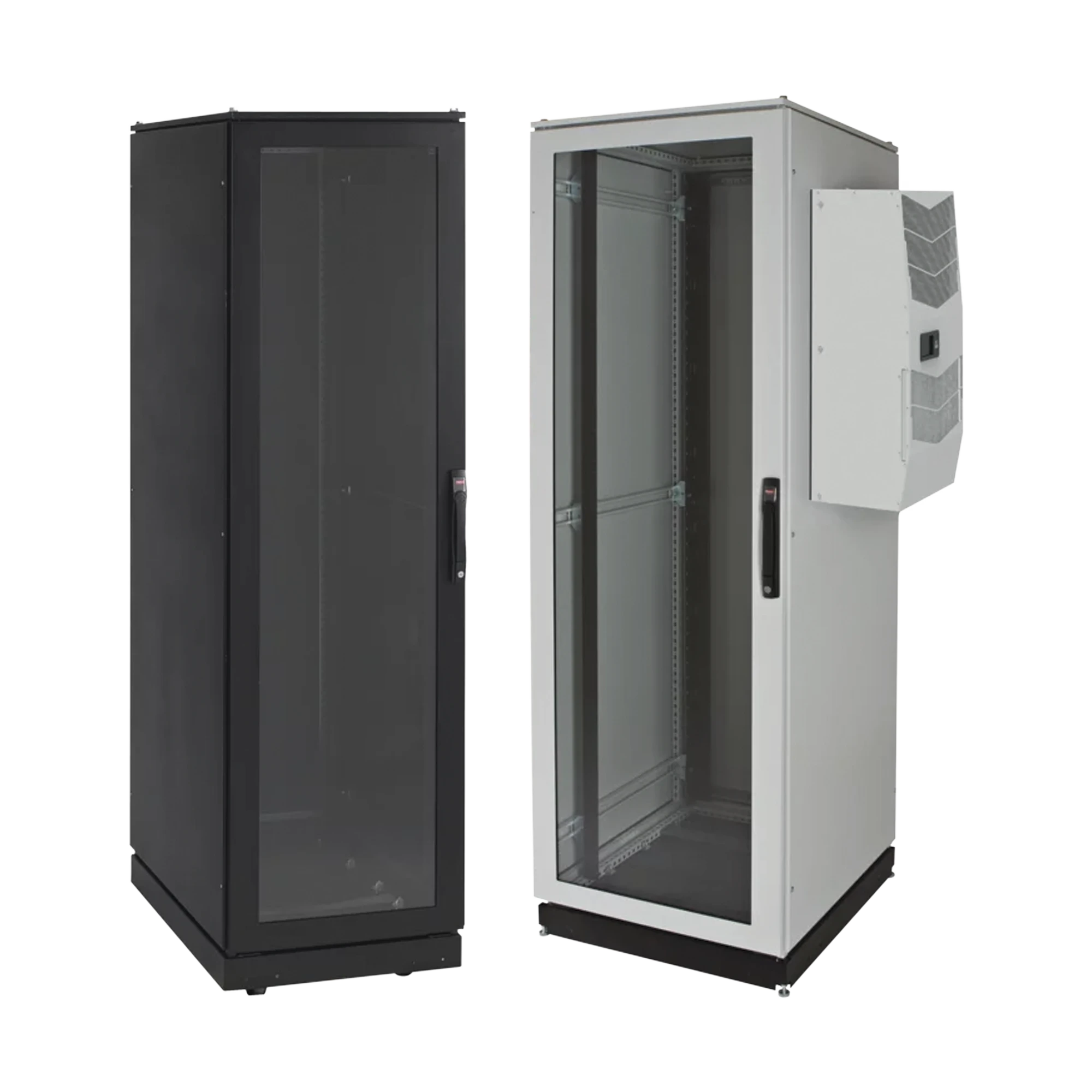 GABINETE DE TELECOMUNICACIONES PROLINE V/D, 600 MM DE ANCHO, 1000 MM DE PROFUNDIDAD, CON PREPARACIÓN PARA AIRE ACONDICIONADO TIPO G52, 42 UR, COLOR NEGRO-Racks y Gabinetes-HOFFMAN-Bsai Seguridad & Controles