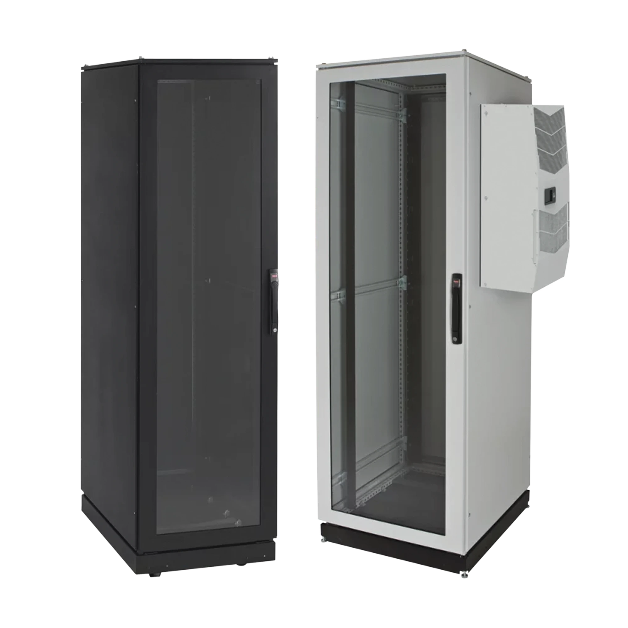 GABINETE DE TELECOMUNICACIONES PROLINE V/D, 700 MM DE ANCHO, 800 MM DE PROFUNDIDAD, CON PREPARACIÓN PARA AIRE ACONDICIONADO TIPO G28, 42 UR, COLOR GRIS CLARO-Racks y Gabinetes-HOFFMAN-Bsai Seguridad & Controles