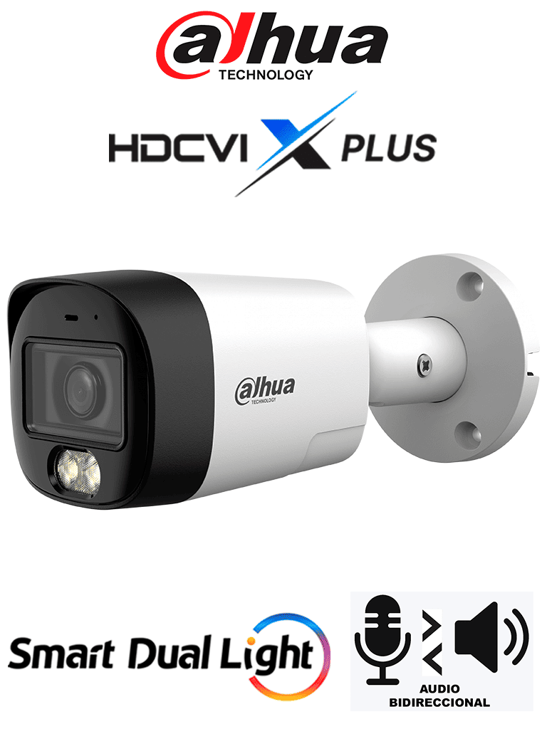DAHUA DH-HAC-HFW1200RMN-IL-T - CÁMARA BULLET DE 2 MP/ HDCVI X PLUS/ AUDIO BIDIRECCIONAL/ ILUMINACIÓN DUAL INTELIGENTE HA
