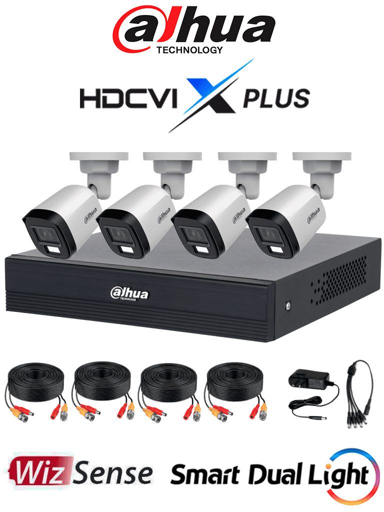 DAHUA DH-KIT/XVR1B04-I/T/4-B1A21N-U-IL-A-0280B - KIT DE 4 CANALES DE 2 MEGAPÍXELES DVR COOPER-I WIZSENSE CON IA, H.265+,