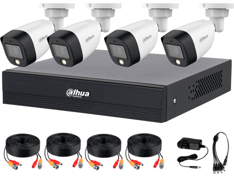 DAHUA KIT/XVR1B04-I/T/4-HFW1209C-A-LED - KIT DE 4 CANALES FULL COLOR CON AUDIO/ INCLUYE 4 CAMARAS DE 2 MEGAPIXELES FULL 