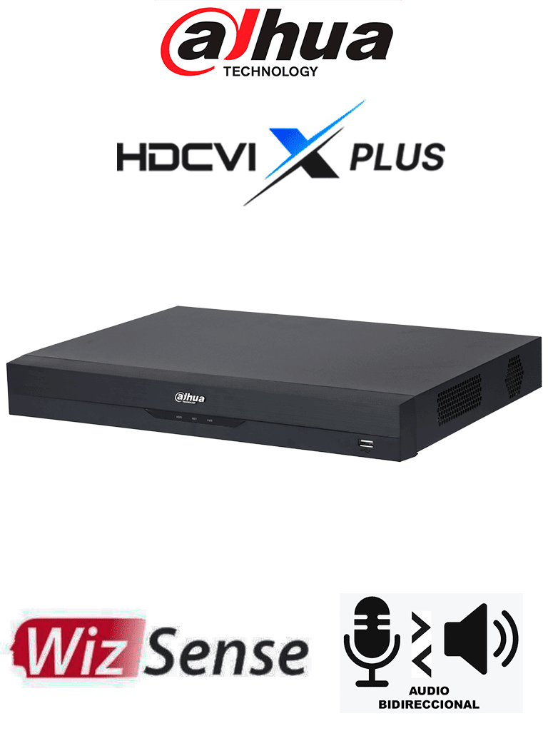 DAHUA DH-XVR5216AN-4KL-I3/T - DVR DE 16 CANALES 4K WIZSENSE/ HDCVI X PLUS/ AUDIO BIDIRECCIONAL EN 16 CH/ H.265+/ 2 BAHÍA