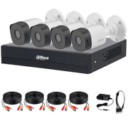 DAHUA DHI-KIT/XVR1B04-I/T/4-B1A11N-0280B - KIT DE 4 CANALES HD/ CÁMARAS B1A11 DE 1 MP/ LENTE DE 2.8MM/ SOPORTA 4 CANALES