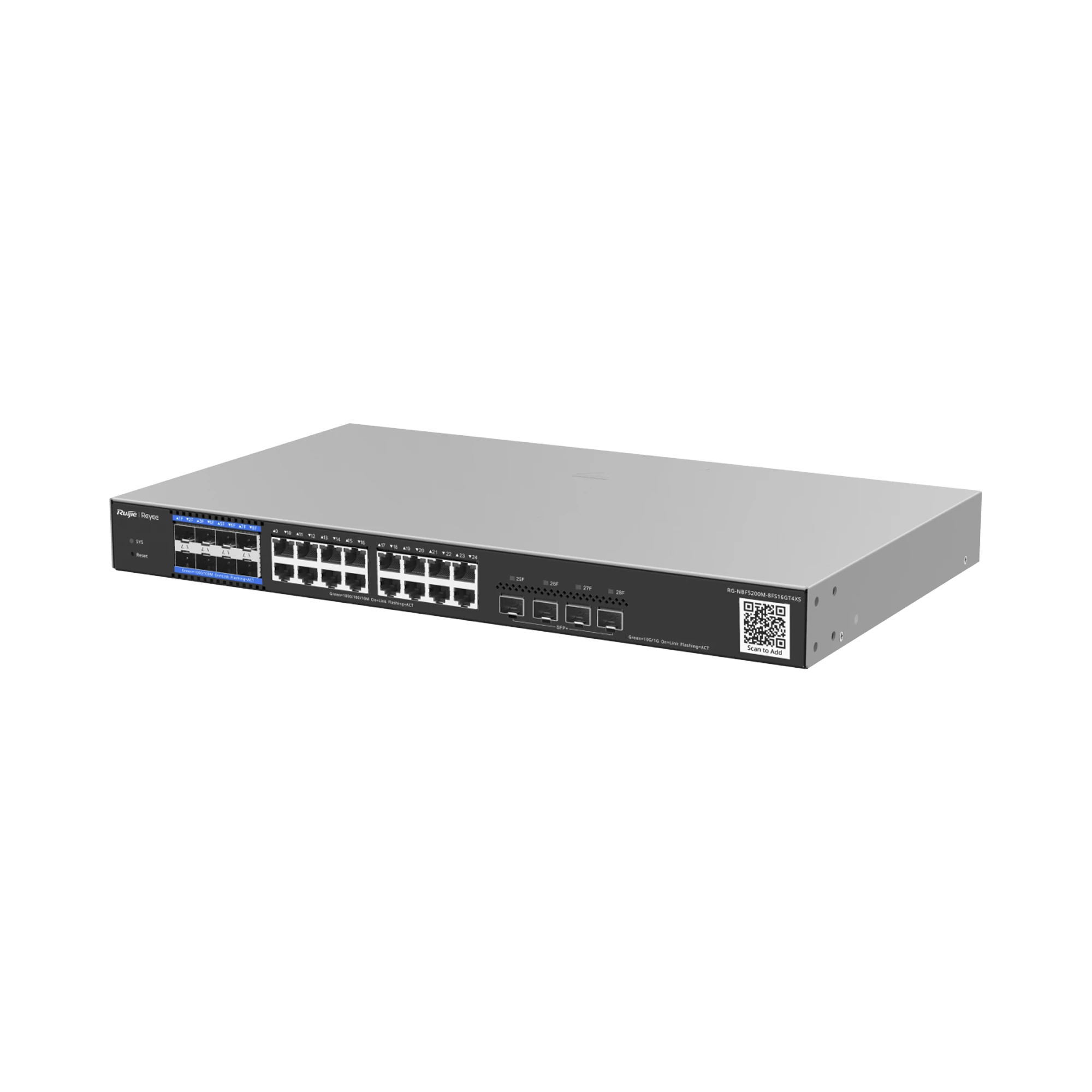 E-LIGHTEN OLT / SWITCH HIBRIDO, CAPA 3 CON 8 PUERTOS PON 1G, 16 PUERTOS ETHERNET 1G Y 4 PUERTOS SFP+ 10G, PERFECTO PARA MIGRAR A SOLUCIONES DE FIBRA PON HASTA 256 ONUS-Networking-RUIJIE-Bsai Seguridad & Controles