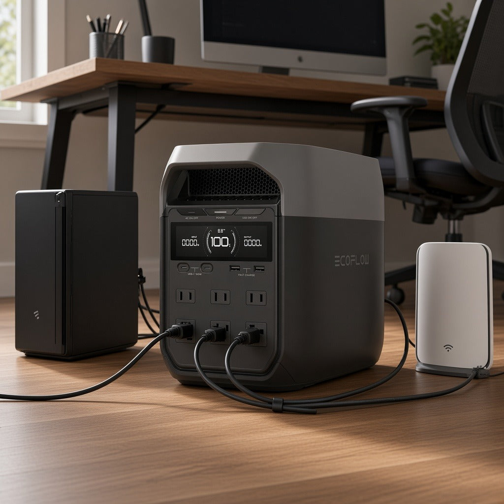 ESTACIÓN DE ENERGÍA PORTÁTIL / 1024 WH / 6 AC 1800 W / X-BOOST 2600 W / 4 USB-C 100 W / SOLAR 500 W [EFD3] instalado