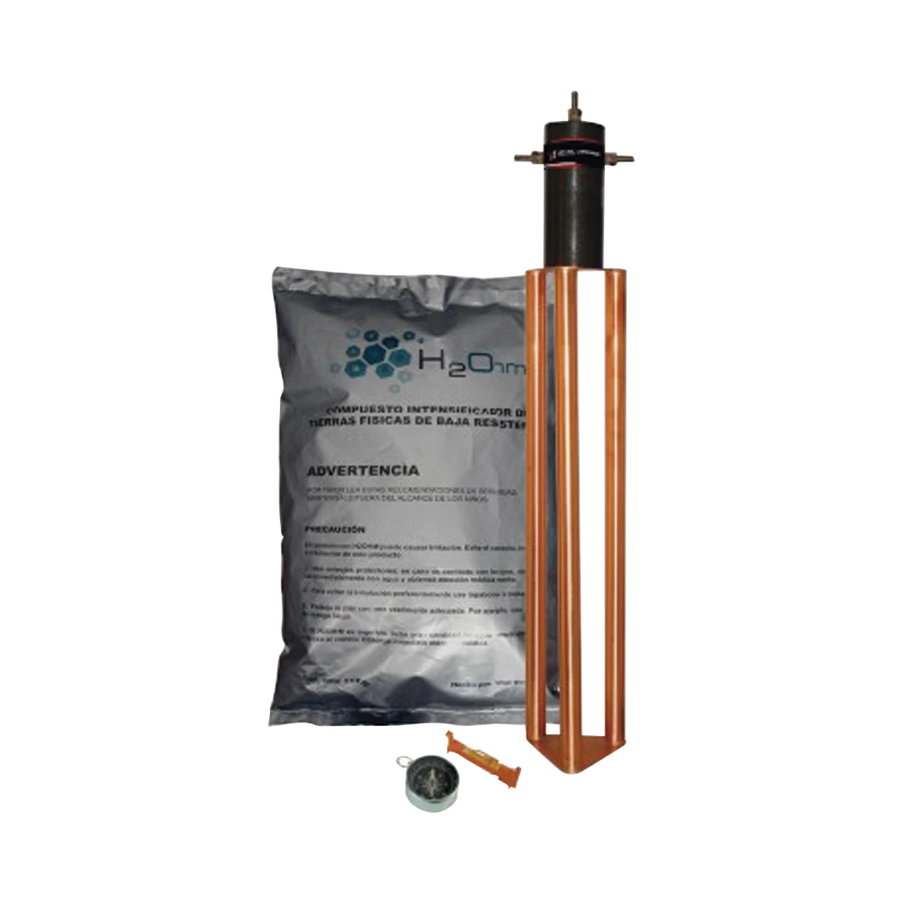 ELECTRODO PARA CORRIENTE MÁXIMA DE 25 AMP. CON FILTRO Y COMPUESTO H2OHM.-TOTAL GROUND-Bsai Seguridad & Controles