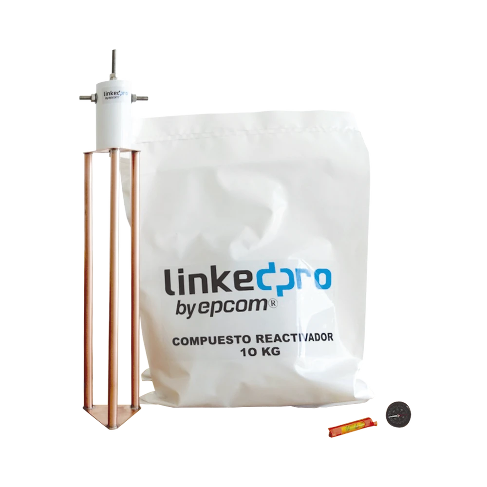 ELECTRODO PARA CORRIENTE MÁXIMA DE 30 AMP. CON ACCESORIOS BÁSICOS-Accesorios para Instalacion Tierra Fisica y Pararrayos-LINKEDPRO BY EPCOM-Bsai Seguridad & Controles