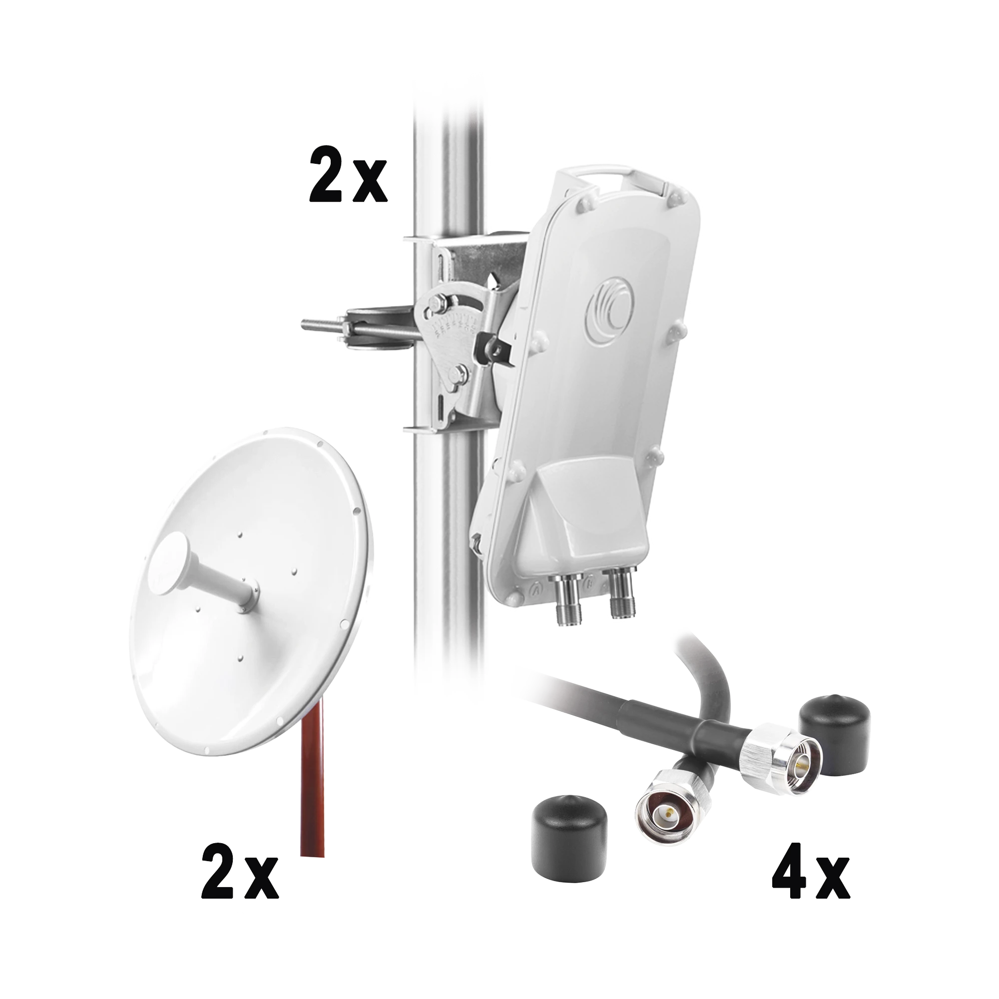 ENLACE BACKHAUL COMPLETO DE ALTA CAPACIDAD, INCLUYE: 2X PTP550CE, 2X NPTR3 (37 DBI), 4X JUMPERS-Enlaces PtP y PtMP-CAMBIUM NETWORKS-Bsai Seguridad & Controles
