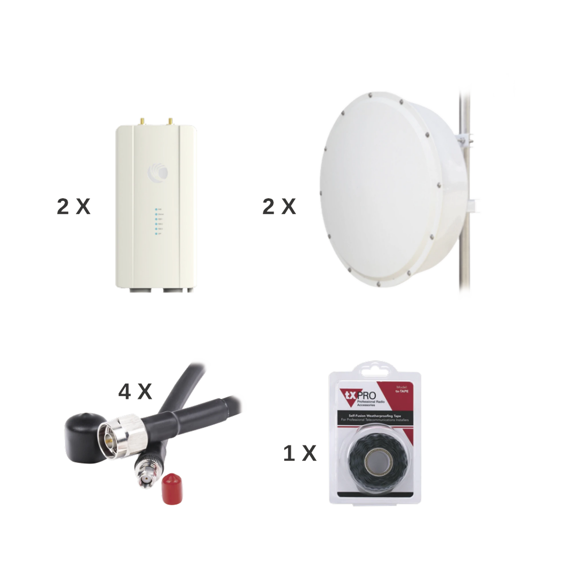 ENLACE COMPLETO DE 2 RADIOS FORCE400C CON ANTENAS TXP-4965-30PB2-KIT (30 DBI), RANGO DE FRECUENCIA EXTENDIDA (4.9 A 6.2 GHZ)-Enlaces PtP y PtMP-CAMBIUM NETWORKS-Bsai Seguridad & Controles