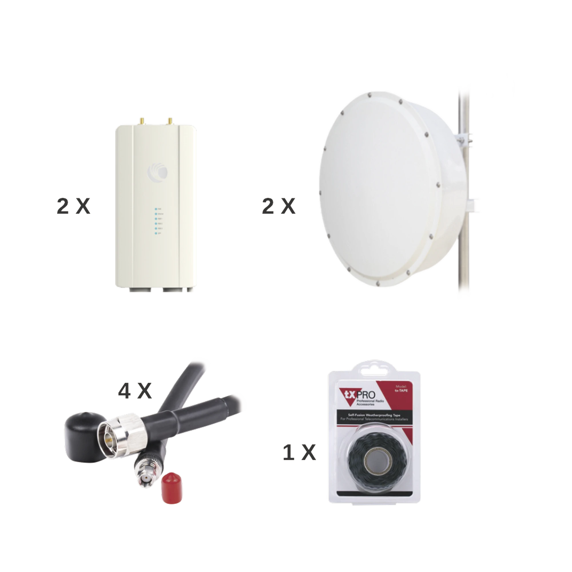 ENLACE COMPLETO DE 2 RADIOS FORCE400C CON ANTENAS TXP-4965-30PB2-KIT (30 DBI), RANGO DE FRECUENCIA EXTENDIDA (4.9 A 6.2 GHZ)-Enlaces PtP y PtMP-CAMBIUM NETWORKS-Bsai Seguridad & Controles