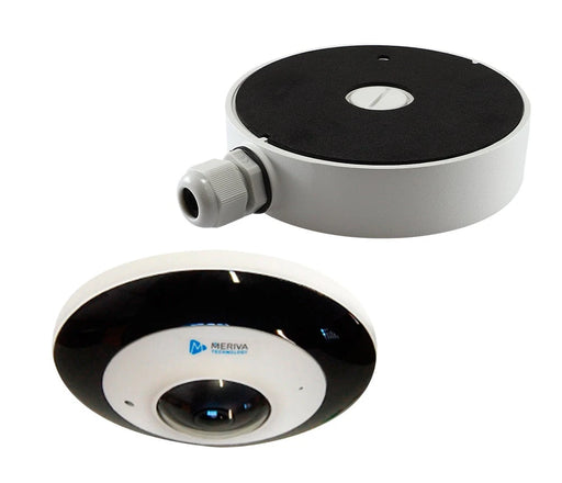 KIT FISHEYE MT-FE60 VISTA360° / DEWARPING / MICROFONO INCORPORADO / ENTRADA SALIDA DE ALARMA X1 + CAJA DE CONEXIONES MVA-JB0206 MONTAJE EN PARED O TECHO X1-Kits de Video IP-MERIVA TECHNOLOGY-Bsai Seguridad & Controles