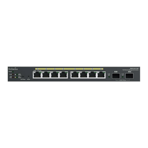 SWITCH POE ADMINISTRABLE DE 8 PUERTOS GIGABIT 802.3 AF DE 61.6 W Y CONTROLADOR PARA 50 PUNTOS DE ACCESO SERIE NEUTRON/ENTURBO.-Redes WiFi-ENGENIUS-EWS2910P-Bsai Seguridad & Controles