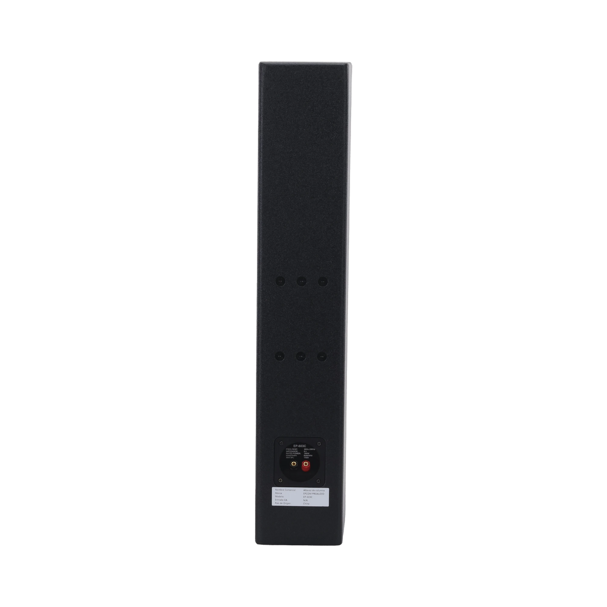 ALTAVOZ TIPO COLUMNA | 200W RMS| IMPEDANCIA 6&OMEGA; | 6 UNIDADES DE 3 PULGADAS | 118DB SPL | ARRAY SPLICED DESIGN | COBERTURA 110° HORIZONTAL