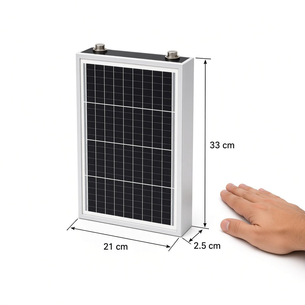 MÓDULO SOLAR / 10W / 12 VCC / MONOCRISTALINO / 36 CELDAS GRADO A / 0.52A [EPL1012AL] tamaño real