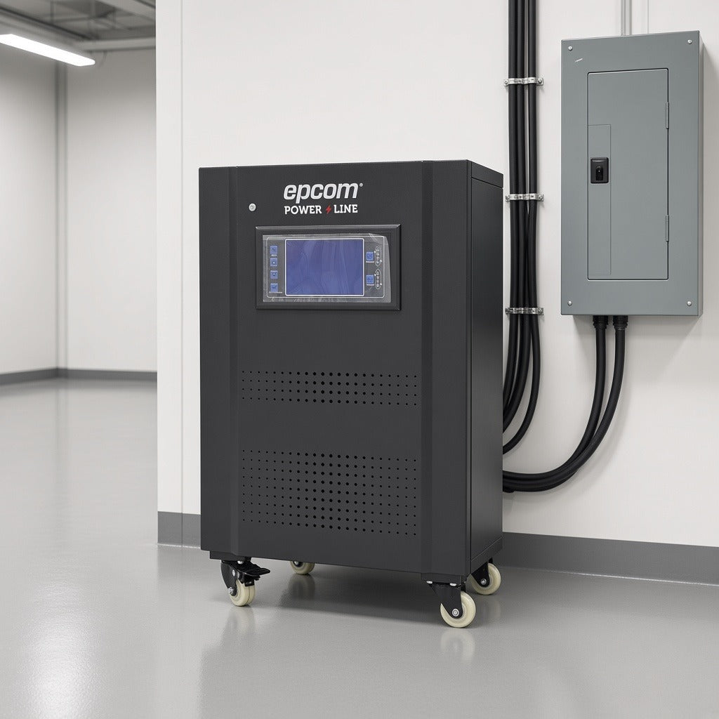 REGULADOR DE VOLTAJE INDUSTRIAL / FERRORRESONANTE BIFÁSICO / 7.5 KVA / 7.5 KW / ENTRADA 176-264 VCA / SALIDA 215.6-224.4 VCA / ESTABILIZACIÓN 2% / EFICIENCIA 98% [EPL7K52FVR] instalado