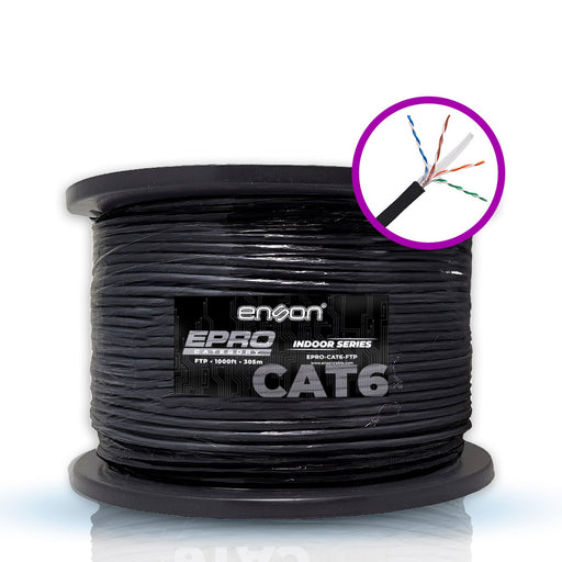 CABLE FTP CAT6 ENSON EPRO-CAT6-OUFTP FORRO PE BLINDADO 4 PARES CALIBRE 23 AWG 100% COBRE USO EXTERIOR BOBINA 1000 PIES 305 METROS-Cable UTP / FTP-ENSON-EPRO-CAT6-OUFTP-Bsai Seguridad & Controles