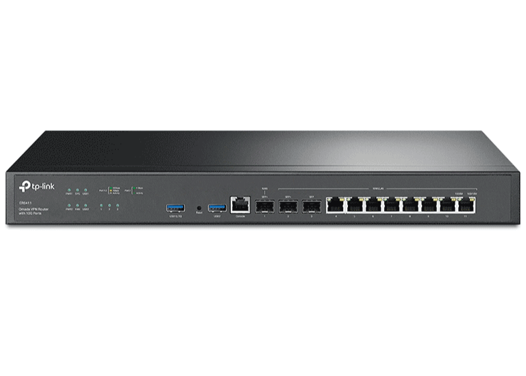 TP-LINK ER8411 - ROUTER VPN OMADA, 1 PUERTO WAN 10G SFP+, 1 PUERTO WAN/LAN 10G SFP+, 1 PUERTO WAN/LAN 1G SFP+, 8 PUERTOS WAN/LAN GE, ZTP, ADMINISTRACION CENTRALIZADA, SECURE VPN, FIREWALL POTENTE, FILTRADO DE IP/MAC/URL, ENLACE IP-MAC #TP9-Ruteadores / Firewalls / Balanceadores de carga-TP-LINK-Bsai Seguridad & Controles