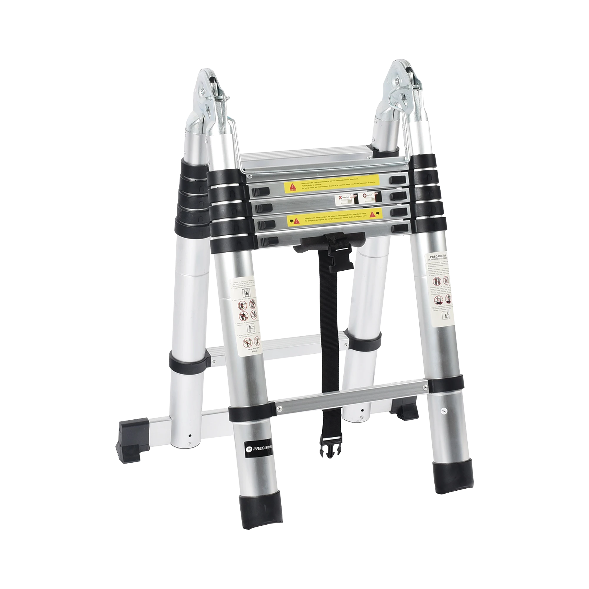 ESCALERA TELESCÓPICA DE ALUMINIO TIPO TIJERA DE 1.9 + 1.9 METROS DE ALTURA-Ferreteria-PRECISION-PST-H10-002-Bsai Seguridad & Controles