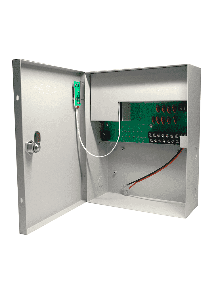 SAXXON PSU1210D9B-FUENTE DE PODER 12V CD 10 AMPERES/ DISTRIBUIDOR PARA 9 CAMARAS/ ESPACIO PARA BATERIA DE RESPALDO-Fuentes con Distribuidor-SAXXON-Bsai Seguridad & Controles