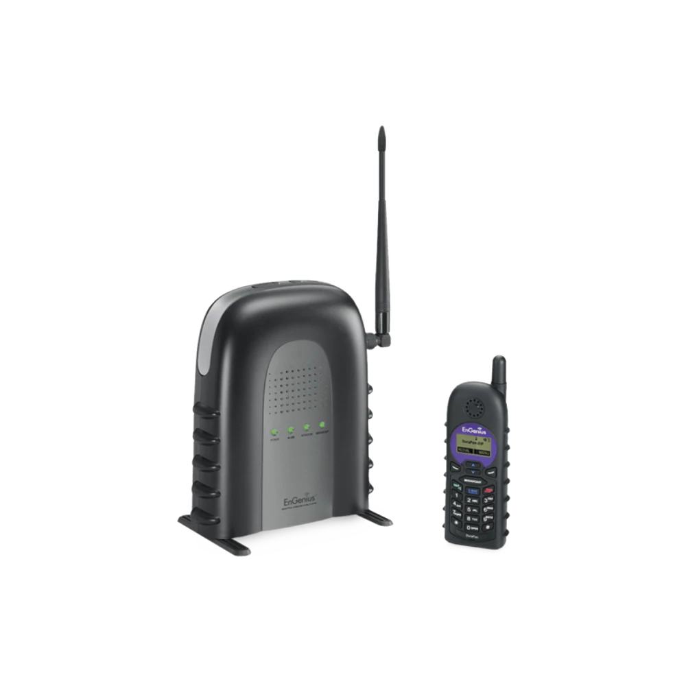 ESTACIÓN BASE Y TELÉFONO INALAMBRICO IP DE LARGO ALCANCE (HASTA 6KM), 10 CUENTAS SIP, FUNCIÓN INTEGRADA DE RADIO DE 2 VÍAS-VoIP y Telefonía IP-ENGENIUS-Bsai Seguridad & Controles