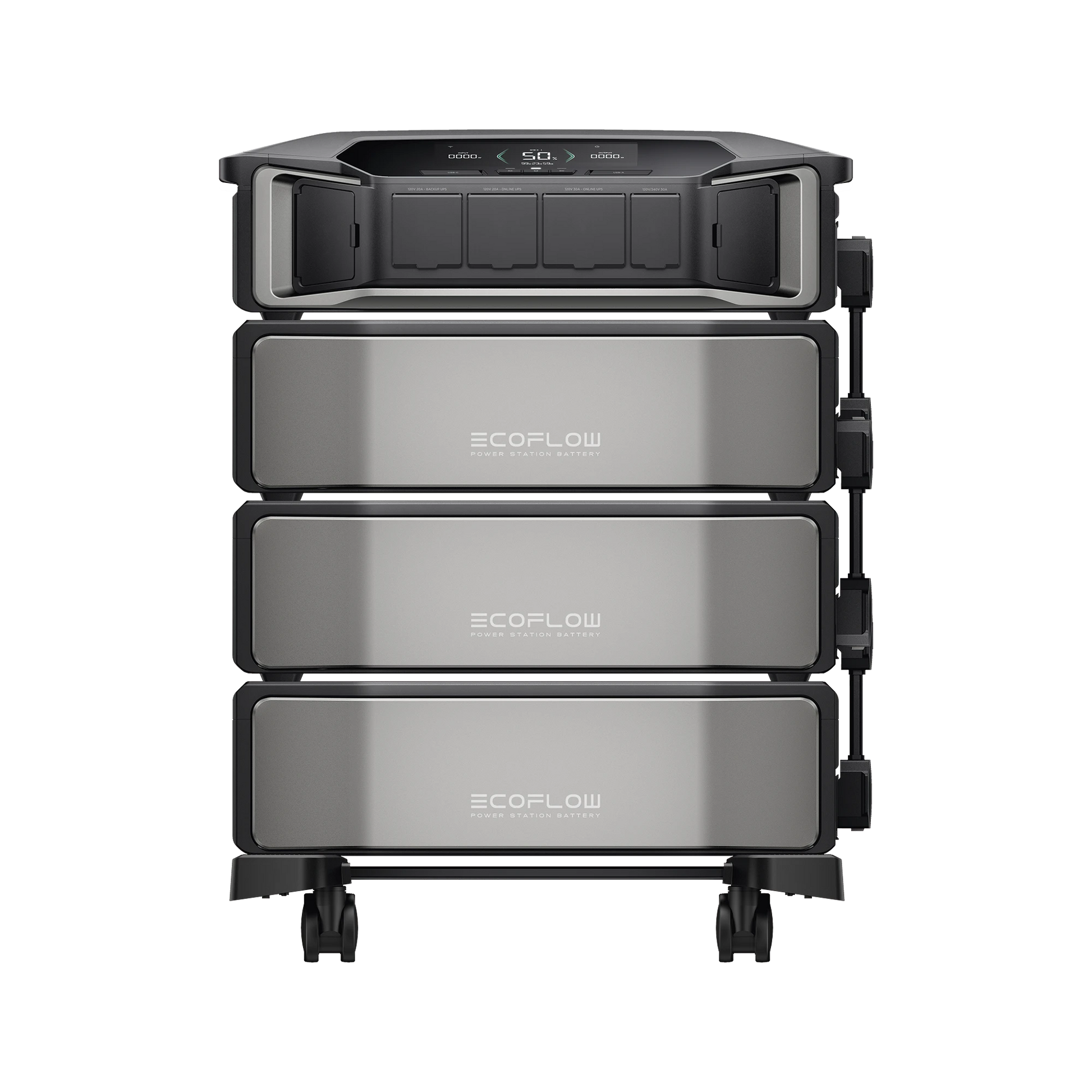 ESTACIÓN DE ENERGÍA DELTA PRO ULTRA 7.2KW PARA RESPALDO RESIDENCIAL, INCLUYE BATERÍA DE LITIO LFP 6KWH (18KWH TOTALES), SINCRONIZACIÓN PARA MAYOR POTENCIA, CARGA SOLAR HASTA 4000W, CAPACIDAD DE TRABAJO ONLINE (0MS)-Respaldo de Energía-ECOFLOW-EFDPU3BP-Bsai Seguridad & Controles