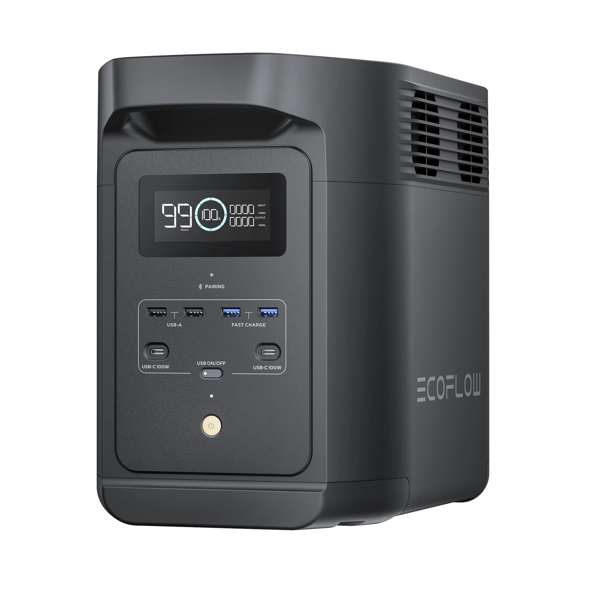 ESTACIÓN DE ENERGÍA PORTÁTIL DE 980WH LITIO LFP / 10 PUERTOS AC 500 W (MAX. 1000W) / 2 USB-C 100W / CARGADOR DE COCHE 10A A 12.6V / CONECTIVIDAD WIFI Y BLUETOOTH (APP) / CARGA SOLAR 500W MAX.-Respaldo de Energía-ECOFLOW-E980-Bsai Seguridad & Controles