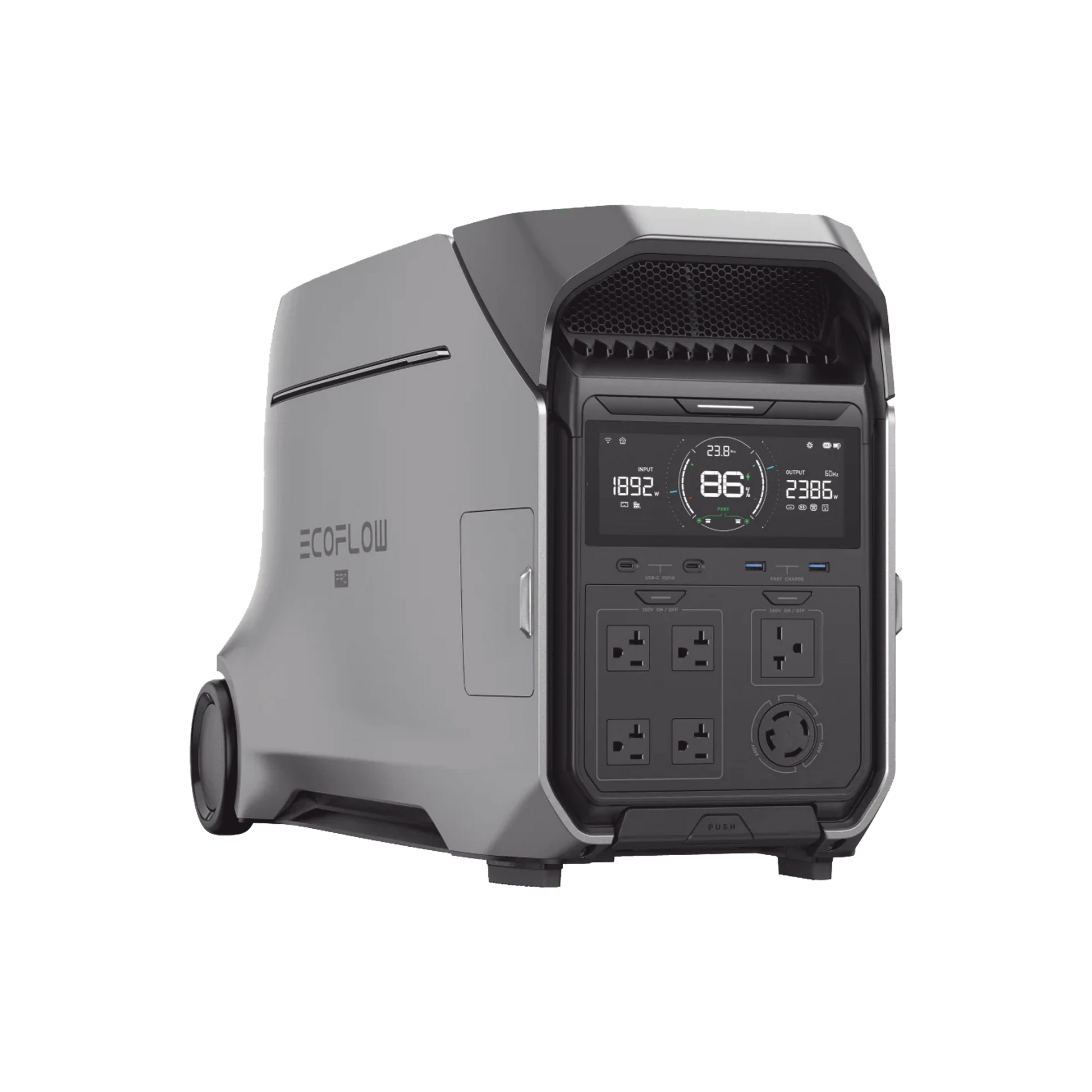ESTACIÓN DE ENERGÍA PORTÁTIL DELTA PRO 4096WH LITIO LFP / 5 AC 4000W (8000W PICO) / 2 USB-C 100W / CAPACIDAD PARA AUMENTAR RESPALDO / CARGADOR DE COCHE 10A A 12.6V / CONECTIVIDAD WIFI Y BLUETOOTH (APP) / CARGA SOLAR 2600W MAX. (2 PUER-Respaldo de Energía-ECOFLOW-EFD521-Bsai Seguridad & Controles
