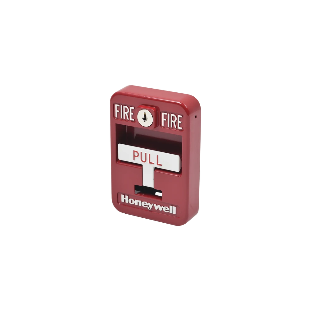 ESTACIÓN DE JALÓN CONVENCIONAL DE ACCIÓN SIMPLE COLOR ROJA CON CERRADURA-Estaciones Manuales de Emergencia-HONEYWELL HOME RESIDEO-Bsai Seguridad & Controles