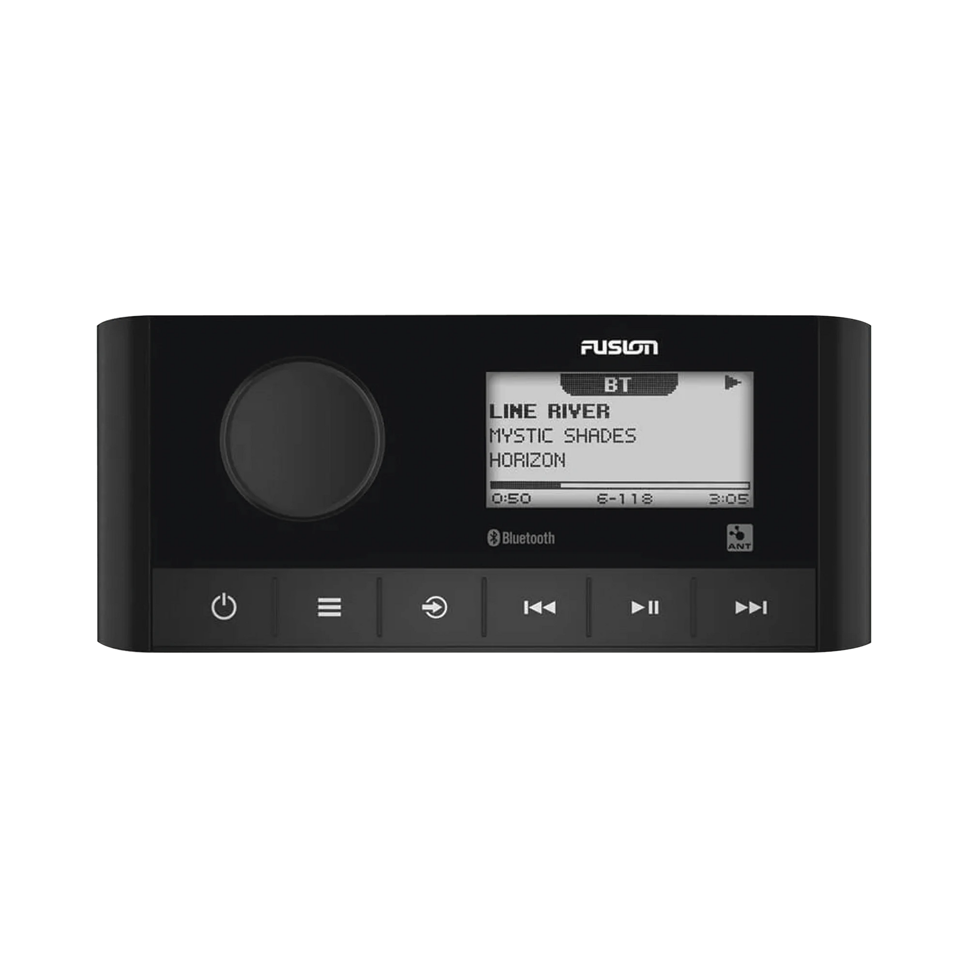 ESTÉREO MARINO FUSION MS-RA60, CON PANTALLA MONOCROMA DE 4 CANALES.-Soluciones Marinas-GARMIN-Bsai Seguridad & Controles