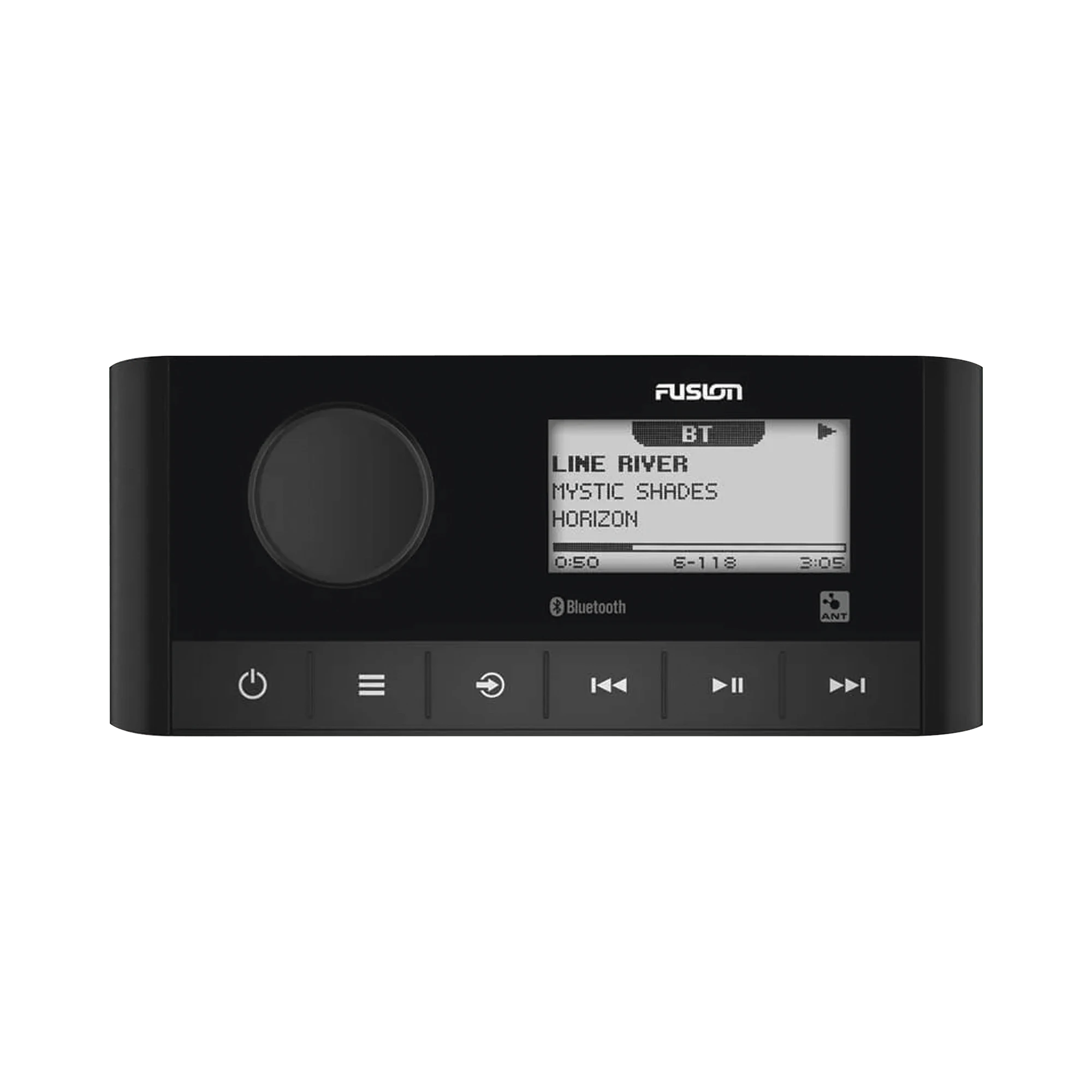 ESTÉREO MARINO FUSION MS-RA60, CON PANTALLA MONOCROMA DE 4 CANALES.-Soluciones Marinas-GARMIN-Bsai Seguridad & Controles