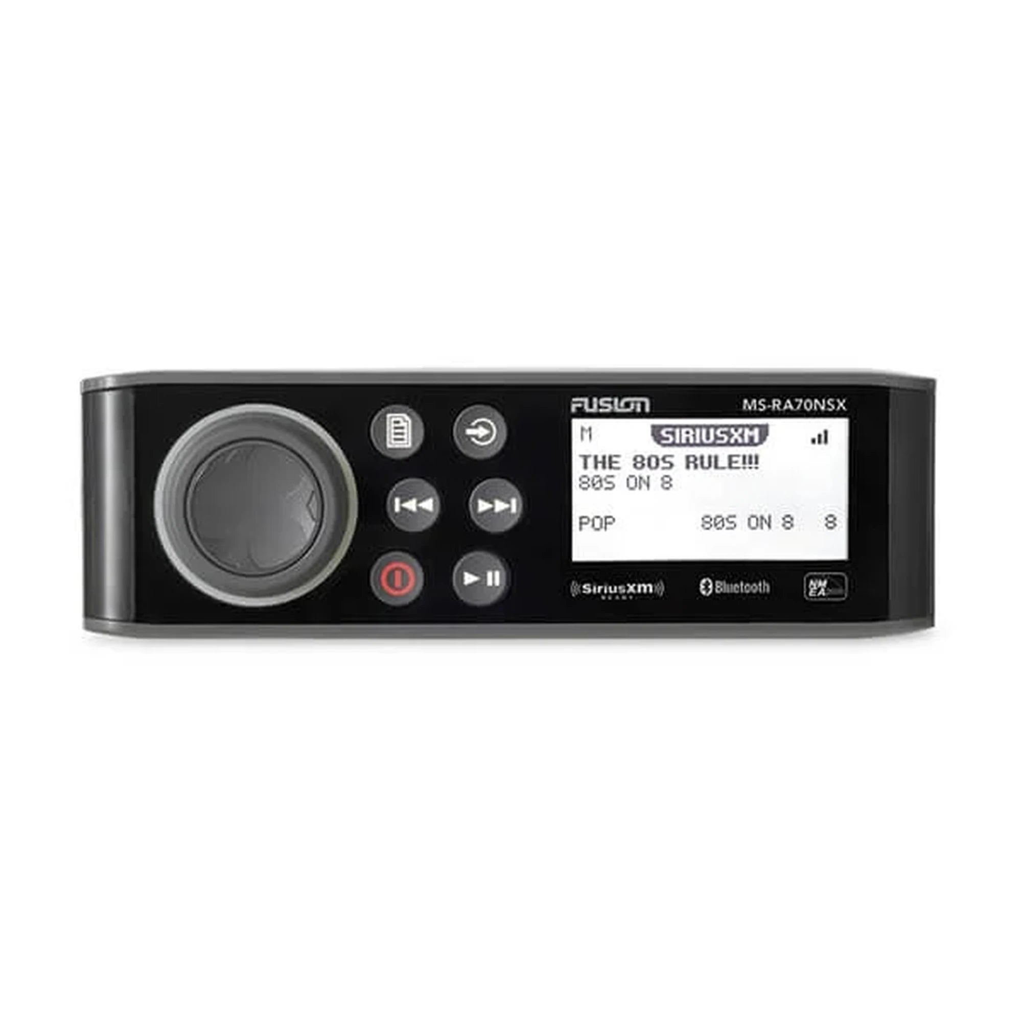 ESTÉREO MARINO FUSION SERIE RA70, CON PANTALLA MONOCROMA, PUERTO NMEA 2000 Y USB-Soluciones Marinas-GARMIN-Bsai Seguridad & Controles