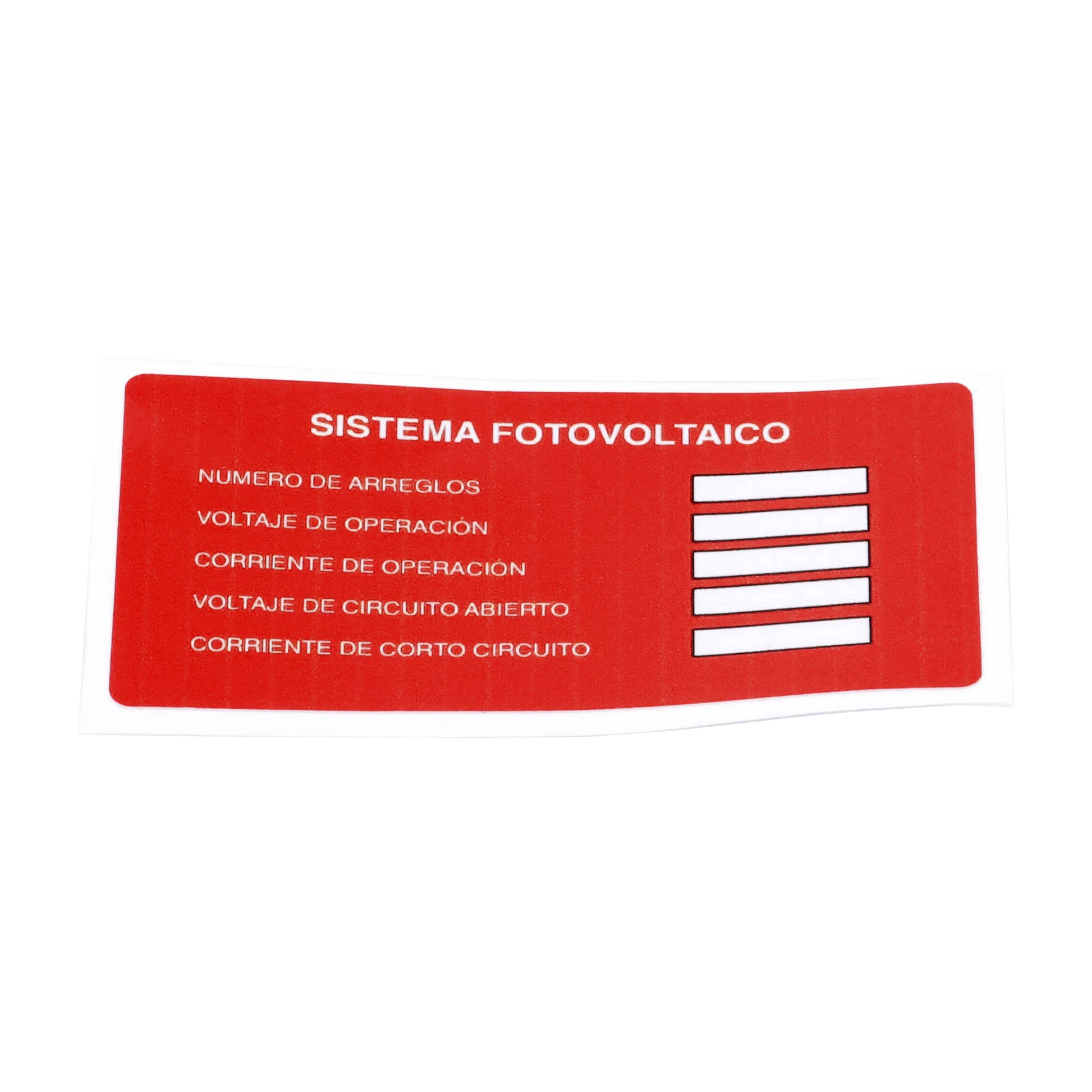 ETIQUETA DE SISTEMA FOTOVOLTAICO/ PAQUETE CON 20-SYSCOM-PVLSYSTEMPV/20-Bsai Seguridad & Controles