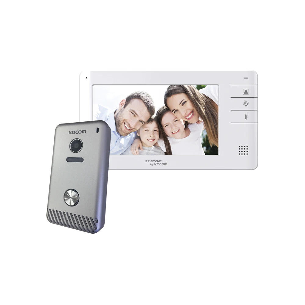 VIDEOPORTERO A COLOR DE 7" (MONITOR Y FRENTE DE CALLE), MANOS LIBRES/EXPANDIBLE A UN TOTAL DE 3 MONITORES-Porteros-KOCOM-Bsai Seguridad & Controles