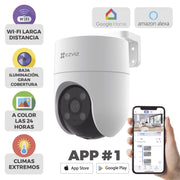 CAMARA PT WIFI / 2 MEGAPIXEL / COBERTURA 360° / DETECCIÓN HUMANA / SEGUIMIENTO INTELIGENTE / SIRENA / LUZ PARPADEANTE / COLORES EN OSCURIDAD / MICRO SD / AUDIO DE DOS VÍAS / EXTERIOR CON PROTECCIÓN-Cámaras IP y NVRs-EZVIZ-Bsai Seguridad & Controles