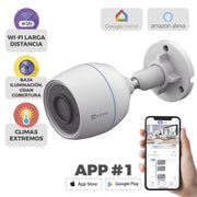 BALA WIFI / 2 MEGAPIXEL / DETECCIÓN HUMANA / MICRÓFONO INTEGRADO / MICRO SD / EXCELENTE VISION NOCTURNA / EXTERIOR-Kits- Sistemas Completos-EZVIZ-Bsai Seguridad & Controles