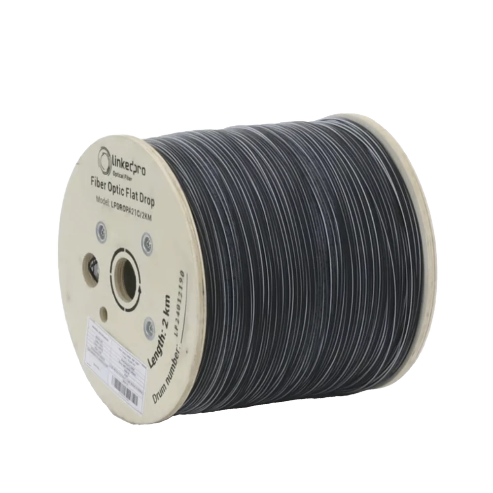 CARRETE DE 1 KM DE FIBRA ÓPTICA DROP, INTERIOR/EXTERIOR G.657A2 MONOMODO DE 1 HILO (UNIFIBRA), DIELÉCTRICA, FORRO NEGRO-Redes FTTH/PON-LINKEDPRO BY EPCOM-Bsai Seguridad & Controles