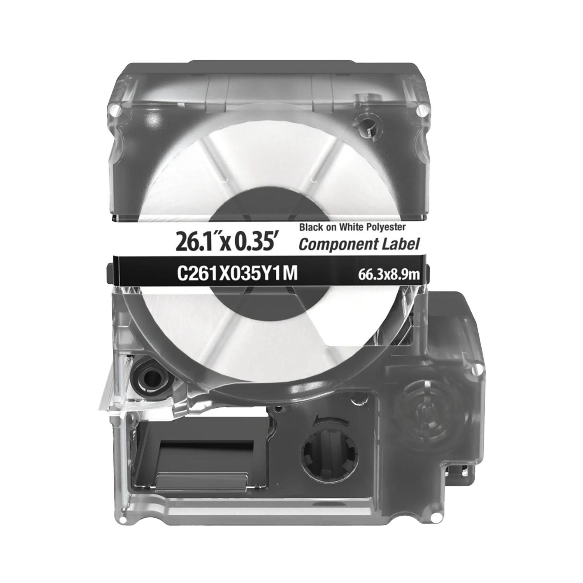 CASETE DE ETIQUETAS DE VINILO DE CINTA CONTINUA, COLOR NEGRO SOBRE BLANCO, USO INTERIOR/EXTERIOR, 12 MM DE ANCHO X 7 METROS DE LARGO-Cableado-PANDUIT-Bsai Seguridad & Controles