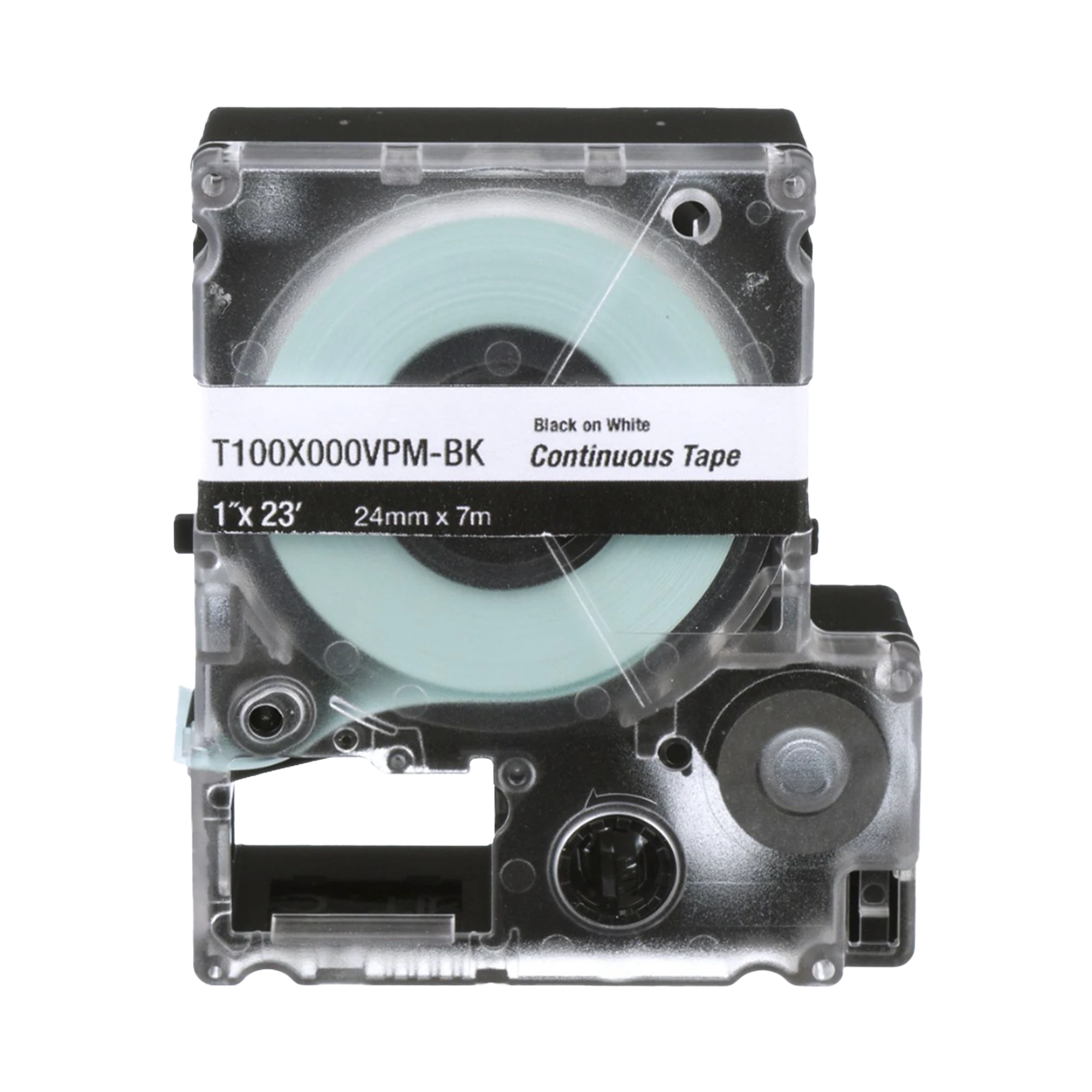 CASETE DE ETIQUETAS DE VINILO DE CINTA CONTINUA, COLOR NEGRO SOBRE BLANCO, USO INTERIOR/EXTERIOR, 24 MM DE ANCHO X 7.6 METROS DE LARGO-Herramientas-PANDUIT-Bsai Seguridad & Controles